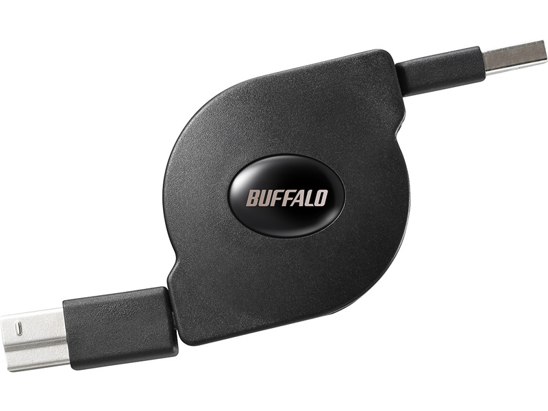 USB3.2 Gen1 A-B 巻取り式ケーブル 0.7m ブラック