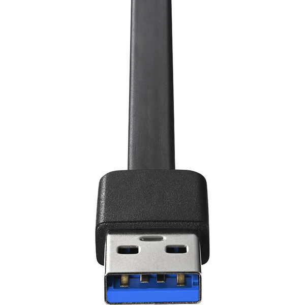USB3.2 Gen1 A-B 巻取り式ケーブル 0.7m ブラック