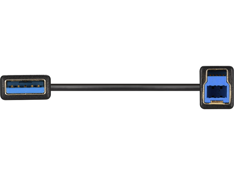 USB3.2 Gen1 ケーブル A-B スリム 1.5m ブラック
