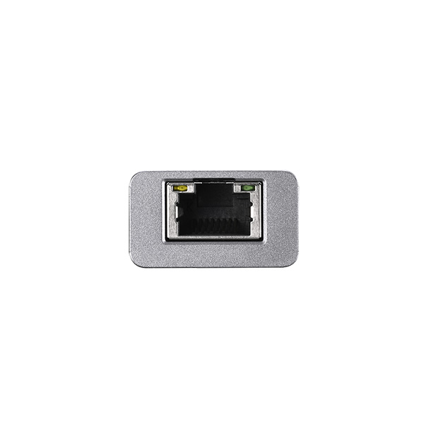 Giga対応 USB-A LANアダプター ハブ付 シルバー