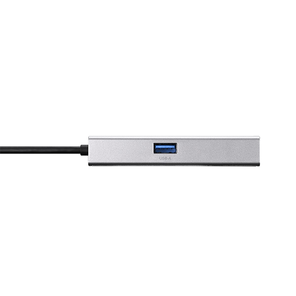 Giga対応 USB-A LANアダプター ハブ付 シルバー