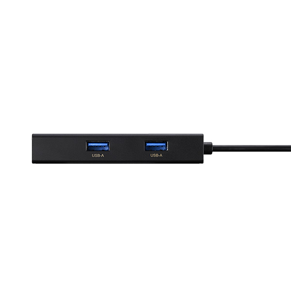 Giga対応 USB-C接続 LANアダプター ハブ付 ブラック