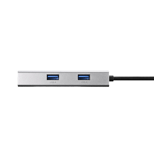 Giga対応 USB-C接続 LANアダプター ハブ付 シルバー