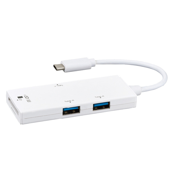 USBハブ USB3.2 Gen1 Type-C 3ポート & SDカードリーダー ホワイト