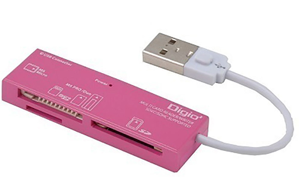 USB2.0 マルチカードリーダー・ライター ピンク