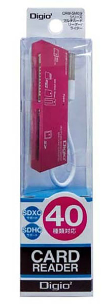 USB2.0 マルチカードリーダー・ライター ピンク