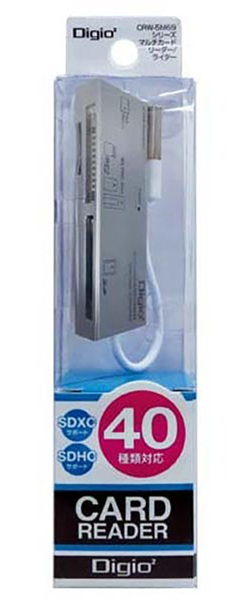 USB2.0 マルチカードリーダー・ライター シルバー