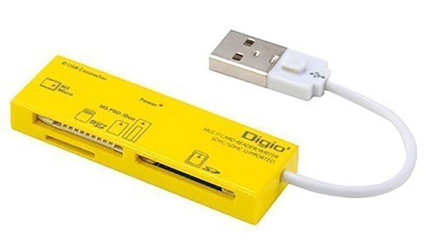 USB2.0 マルチカードリーダー・ライター イエロー