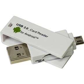 USB2.0 カードリーダー・ライター microUSB microSD ホワイト