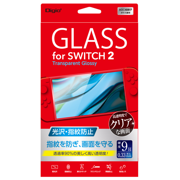 SWITCH 2 用 ティスプレイ 保護フィルム 指紋防止 光沢 気泡レス加工
