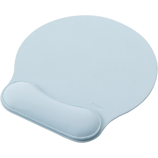 マウスパッド リストレスト付き PUレザー ライトブルー