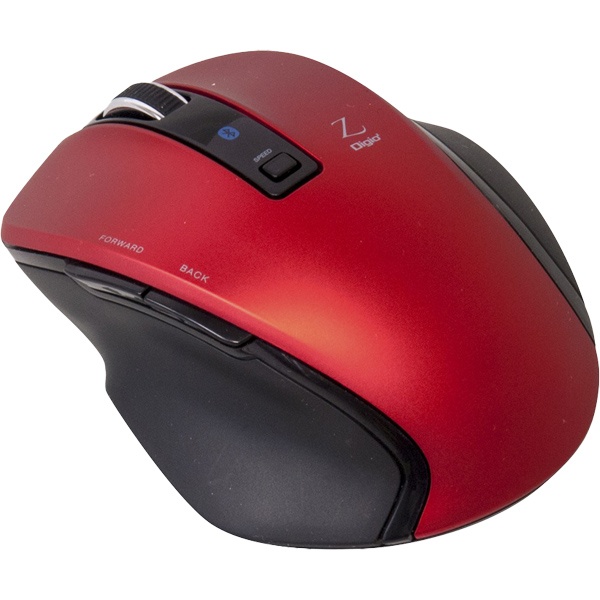 Bluetoothマウス 5ボタン BlueLED Sサイズ レッド
