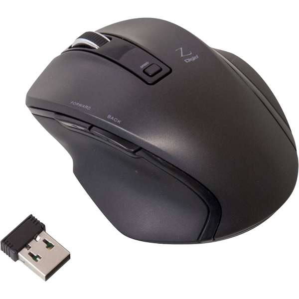 2.4GHz ワイヤレスマウス 5ボタン BlueLED Sサイズ ブラック