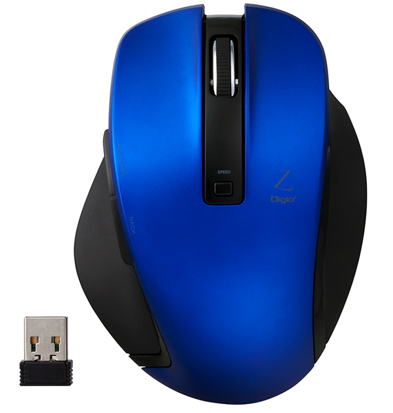 Z 究極のカタチ 2.4GHz ワイヤレスマウス 5ボタン BlueLED Mサイズ