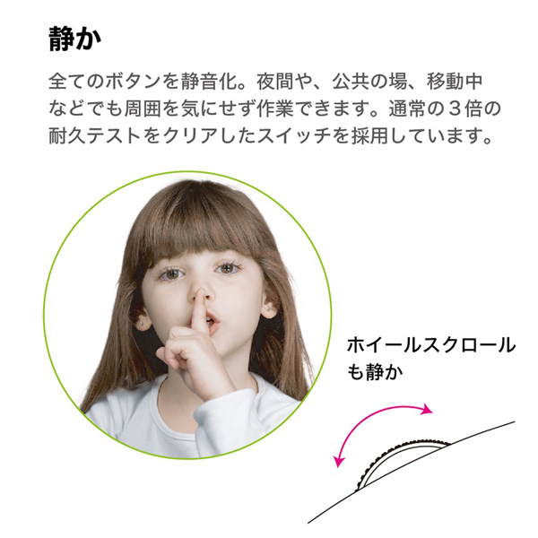 無線 静音 5ボタン BlueLED マウス ホワイト