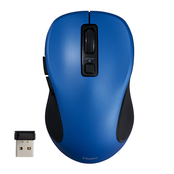 無線 静音 5ボタン BlueLED ワイヤレスマウス ブルー