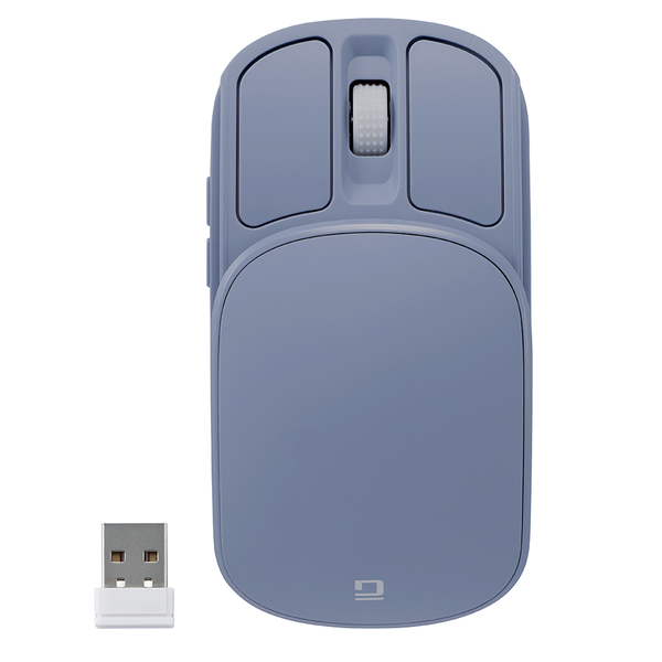 無線 静音 5ボタン コンパクトマウス 充電式 スライドカバー BlueLED ブルー
