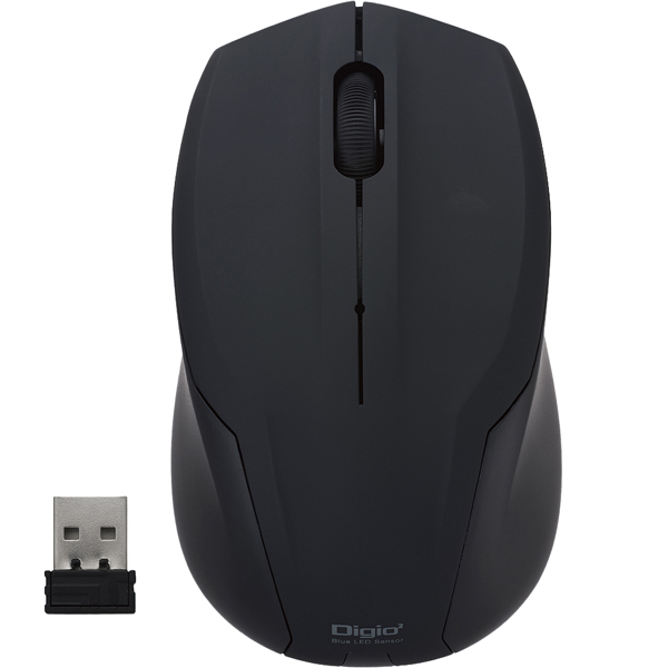 マウス 無線 静音 3ボタン BlueLED ブラック