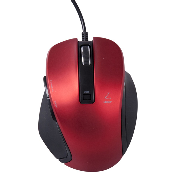 有線マウス 5ボタン BlueLED Sサイズ レッド