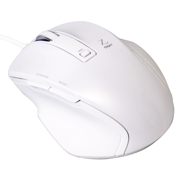 有線マウス 5ボタン BlueLED Sサイズ ホワイト