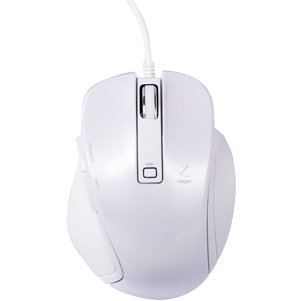 有線マウス 5ボタン BlueLED Sサイズ ホワイト