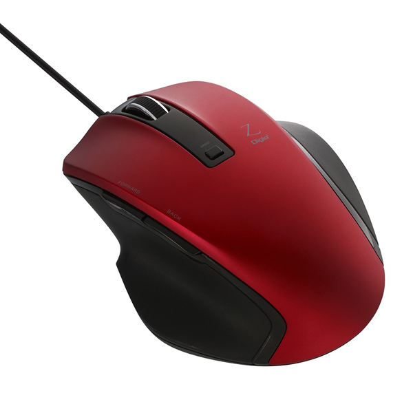 Z 究極のカタチ 有線マウス 5ボタン BlueLED Mサイズ レッド