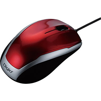 有線 3ボタンマウス BlueLED レッド