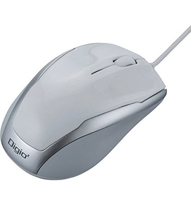 有線 3ボタンマウス BlueLED ホワイト