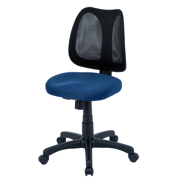 デスクチェア オフィスチェア ソリッドメッシュ モールドウレタン座面 ネイビー