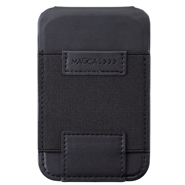 MAGCA マグネット式カード型 iPhoneスタンド カードポケット 3ポケット MagSafe 対応 ブラック