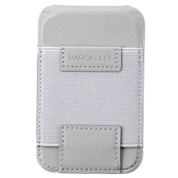 MAGCA マグネット式カード型 iPhoneスタンド カードポケット 3ポケット MagSafe 対応 グレー
