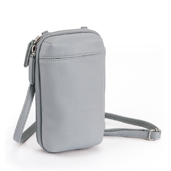 ショルダーウォレット スマホポーチ PUレザー グレー