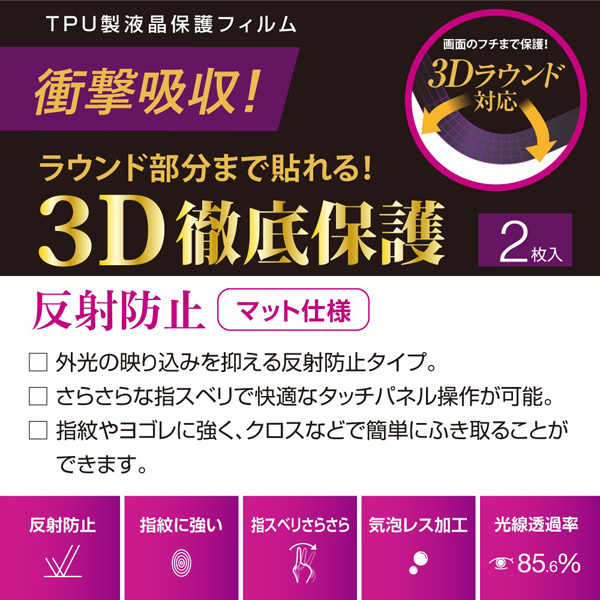 Apple Watch Series4 44mm用 TPU反射防止 液晶保護フィルム 2枚入