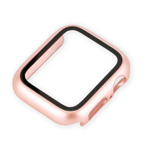 Apple Watch SE 2 / SE / Series 6 / 5 / 4用 ケース 40mm 高硬度9Hガラス ピンクゴールド