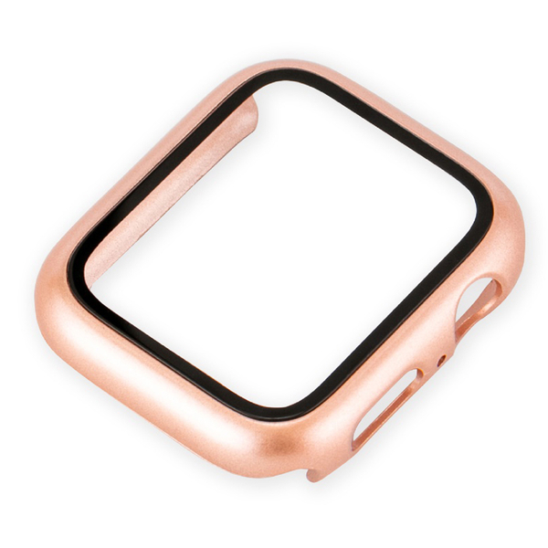 Apple Watch SE 2 / SE / Series 6 / 5 / 4用 ケース 44mm 高硬度9Hガラス ピンクゴールド