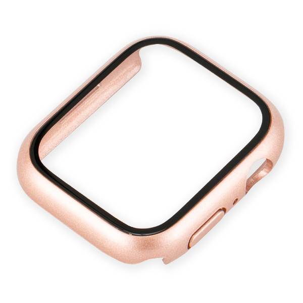 Apple Watch Series 8 / 7用 ケース 45mm 高硬度9Hガラス ピンクゴールド