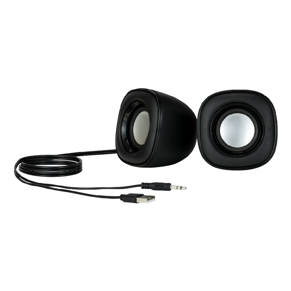 USB電源スピーカー 3.5mm ステレオ ブラック