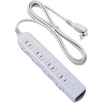 シャッター付OAタップ 2P8個口タイプ(コード2m) ライトグレー