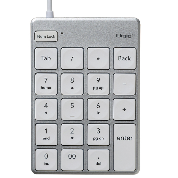 USB有線薄型テンキーボード シルバー