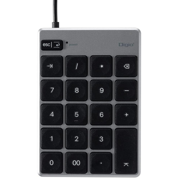 USBテンキーボード 有線 Mac用 薄型 グレーブラック