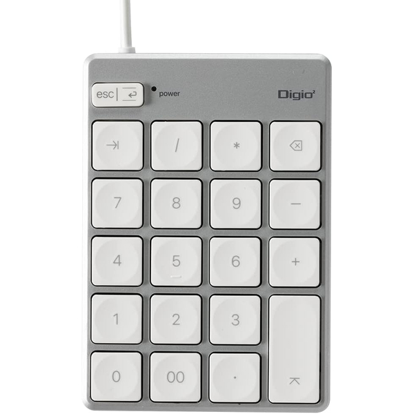 USBテンキーボード 有線 Mac用 薄型 シルバーホワイト