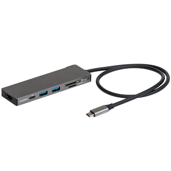 Digio2 PD対応 USB Type-C アルミ ドッキングステーション 50cm グレー