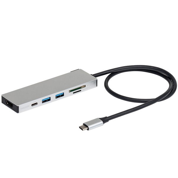 Digio2 PD対応 USB Type-C アルミ ドッキングステーション 50cm シルバー