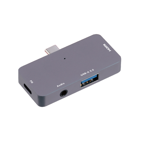 USB Type-Cドッキングステーション Type-C×1 Type-A×1 HDMI×1 3.5mm 4極×1 グレー