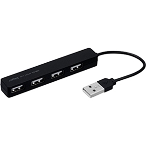 USB2.0ハブ 4ポート スーパースリム ブラック
