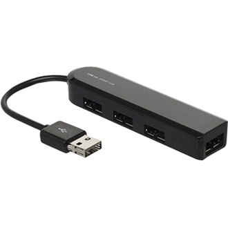USB2.0ハブ 4ポート 両面挿し ブラック