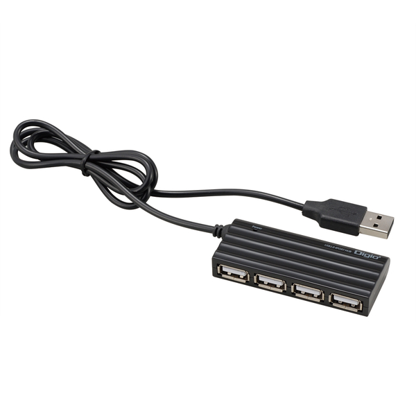 USBハブ USB2.0 4ポート15cm ブラック