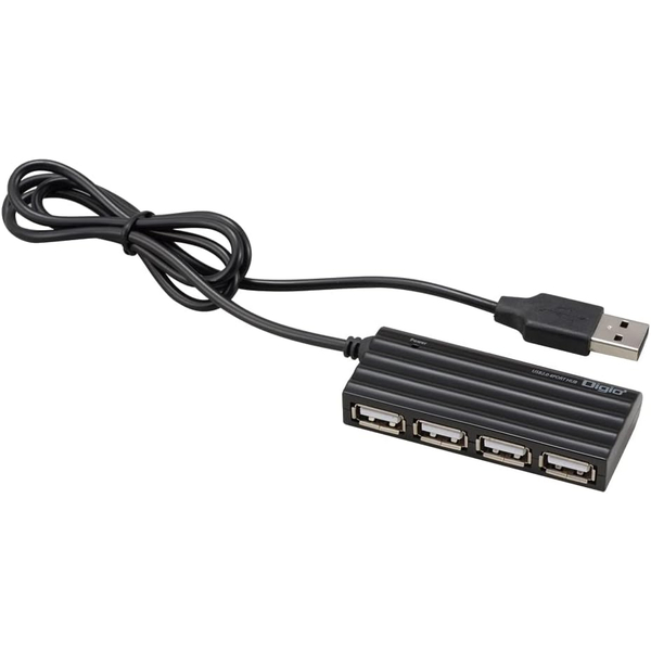 USBハブ USB2.0 4ポート 80cm ブラック