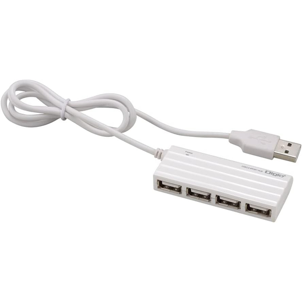 USBハブ USB2.0 4ポート 80cm ホワイト