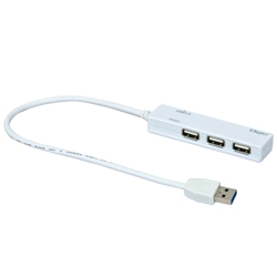 4ポート USBハブ USB3.0（1ポート）+USB2.0（3ポート） ホワイト